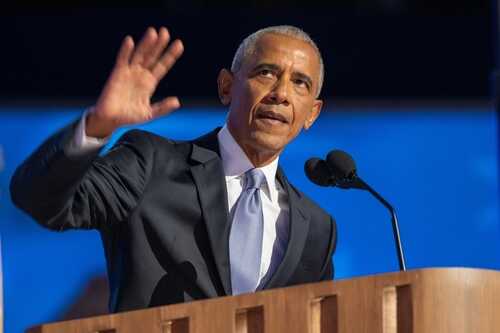 Barack Obama at a podium