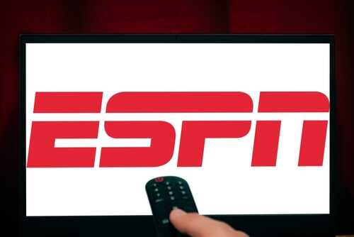 shutterstock_2577250837.jpg A close-up the ESPN logo in bold red letters