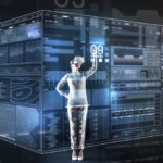 AI Will Spark White-Collar Job Crisis Person using a virtual reality headset interacting with a digital interface