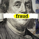 AI Fraud LOOTS $3.5M From Homeless Program Dollar bill with fraud text overlay