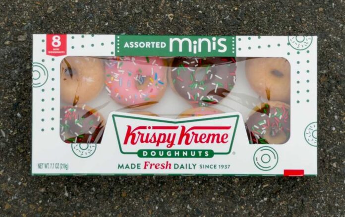 Box of assorted mini doughnuts from Krispy Kreme