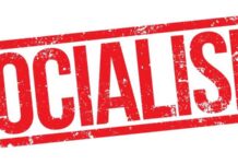 Bold red text reading 'SOCIALISM' on a white background