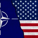 Trump Threatens Germany — NATO Showdown ERUPTS NATO flag on the left and USA flag on the right, with a torn effect in the middle