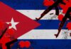 Raúl Castro Faces SHOCKING U.S. Indictment Artistic representation of the Cuban flag with guns and red splashes