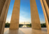 View from the Lincoln Memorial towards the Washington Monument at sunrise
