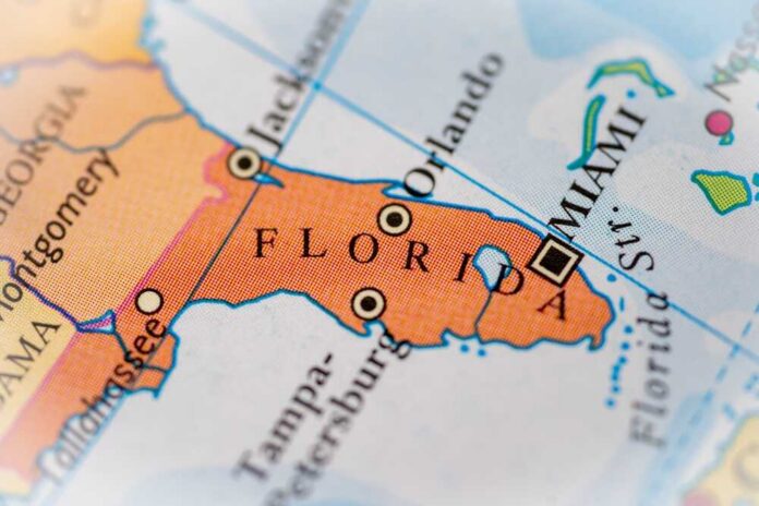 Florida,,United,States,Highlighted,On,A,World,Map.