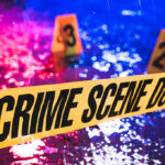 VIDEO: Ambush at the Door — Officer Killed Crime scene tape with blurred evidence markers.