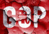 Family Bombshell Shakes GOP GOP logo with a cracked red background.