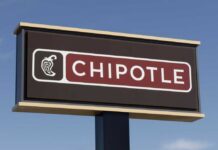 Hospitalized After Lunch: Chipotle in Crosshairs FDA logo displayed on a smartphone with an American flag background