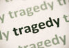 Deer Hunt Turns Deadly – Tragic Details Close-up of the word 'tragedy' printed multiple times in varying shades