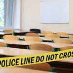 Locker Room Horror at High School Empty classroom blocked by police tape