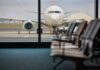 Safety Net Snaps, Airports Freeze View of an airplane from an airport waiting area