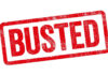 Coach BUSTED – Cameras Exposed Red Busted stamp on white background