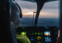 VIDEO: Co-Pilot Terror Plot Shocker Pilot's view from a helicopter cockpit during sunset
